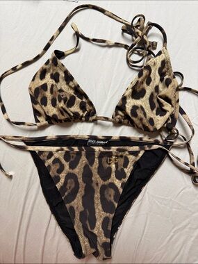 Dolce & Gabbana Leopard Print Bikini Set